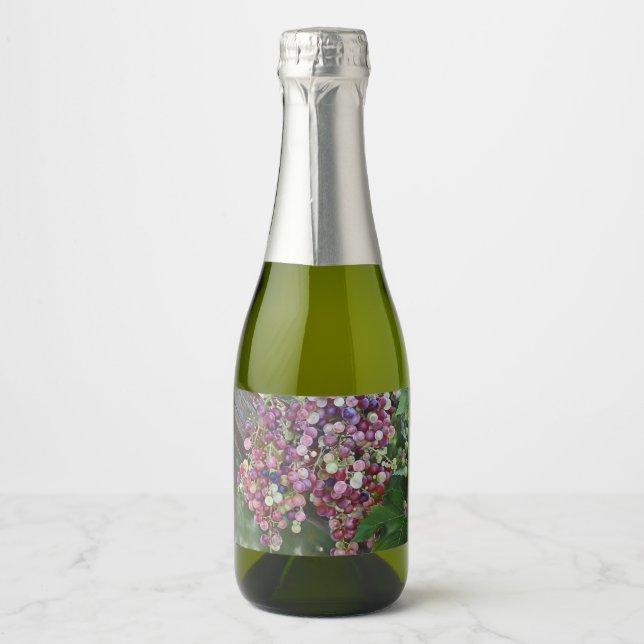 Grapevine Glory — Hyperrealistic Vineyard Art Sparkling Wine Label (Front)