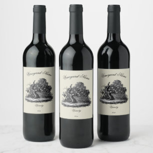 Grapevine On Ruins Vintage 1833 Etching Template Wine Label