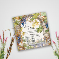 Grapevine Romantic Vineyard Wedding Invitation