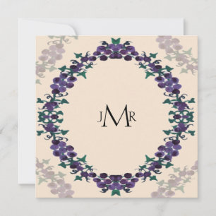 Grapevine Wreath Wedding Anniversary Invitation