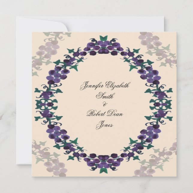 Grapevine Wreath Wedding Invitation (Front)