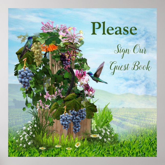 Grapevines, Honeysuckles & Hummingbirds Poster (Front)