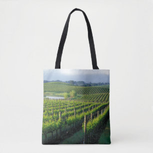 Grapevines in neat rows in California's Napa Tote Bag