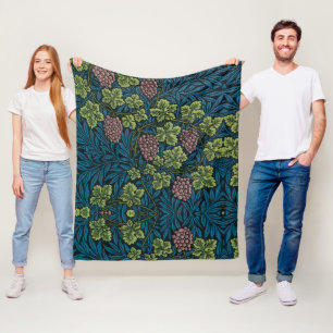  Grapevines with clusters of pink grapes  Fleece Blanket