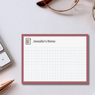 Graph Grid with Clipboard and Pen Red Post-it Notes