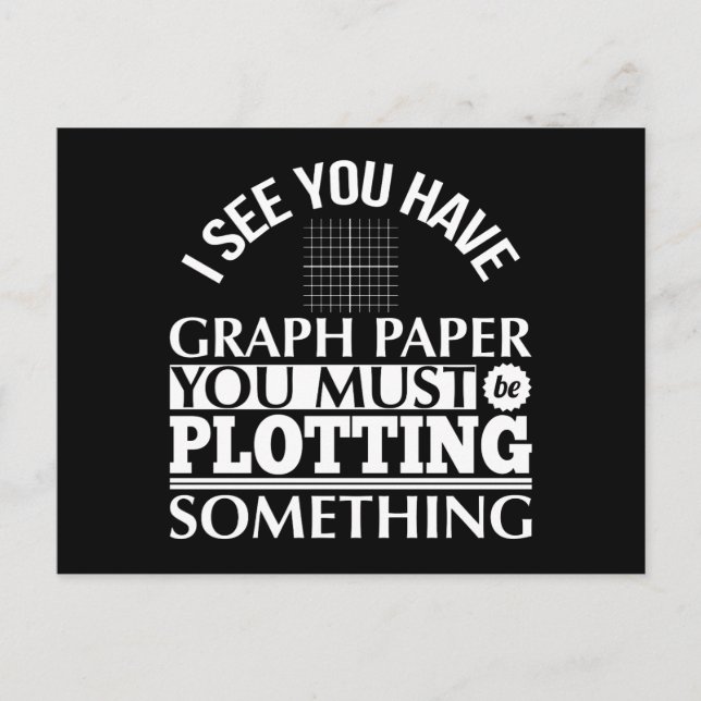 Graph Paper Plotting Something Pun Math Teacher Postcard (Front)