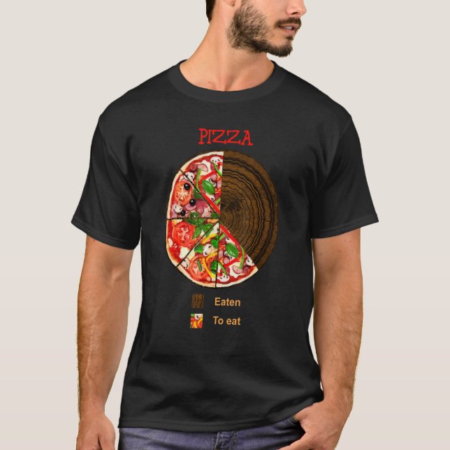 Graph Pizza Eaten To eat pie chart T-Shirt (Front)
