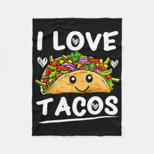Graphic 365 I Love Tacos Tee Cinco De Mayo Taco  Fleece Blanket
