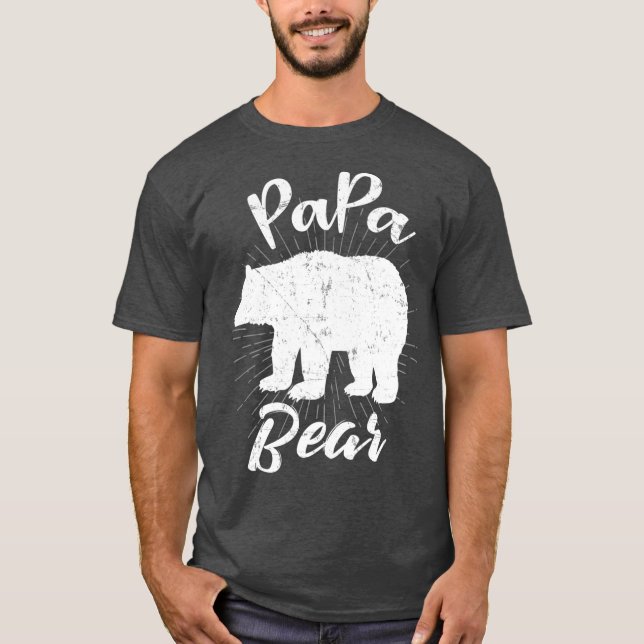 Graphic 365 Papa Bear Tee Great Fathers Day Gift (Front)