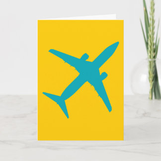 Graphic Aeroplane in Aqua Blue Card
