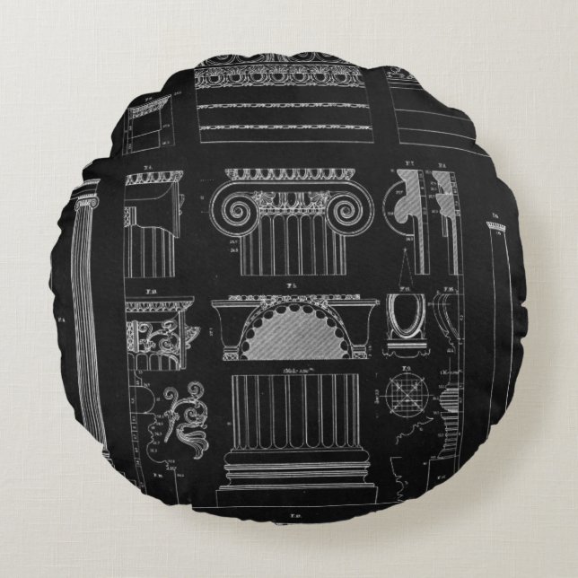 Graphic Architecture IV Round Cushion (Front)