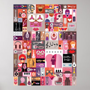 Graphic art collage poster