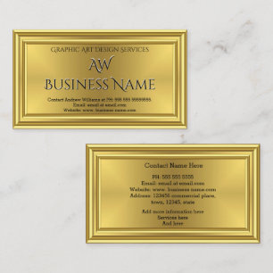 Graphic Art Designer Gold Monogram Deco Business Card