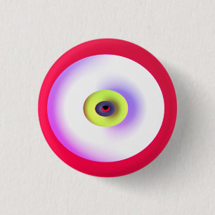 Graphic art globes design lime green red white 3 cm round badge
