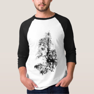 Graphic Art  Grey Wolf Wildlife Animal Nature T-Shirt