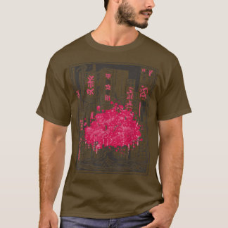 Graphic Art Japanese Cherry Blossom Tree City Saku T-Shirt