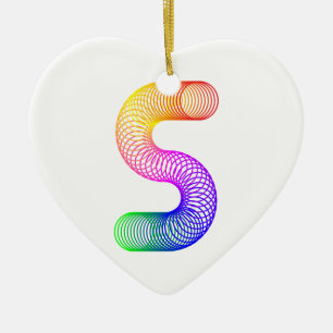 Graphic Art Letter S Ceramic Tree Decoration