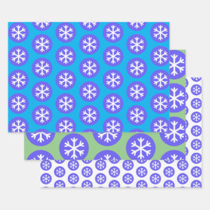 Graphic Art Snowflake Dot Craft Wrapping Paper 