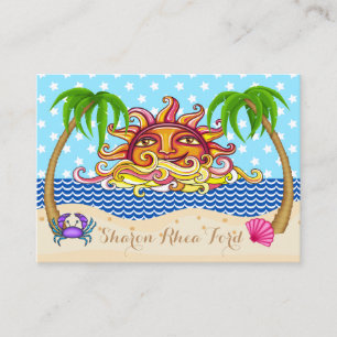 Graphic Art Sun and Ocean Beach Business Card