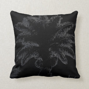 Graphic art tropical palm tree silhouette cushion