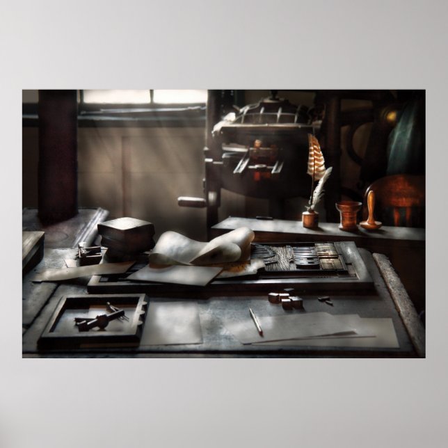 Graphic Artist - At the Printers Office Poster (Front)