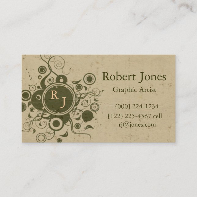 Graphic Artist Monogram Card (Front)