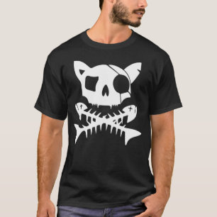 Graphic Arts Cat Pirates Halloween Scary Skull And T-Shirt