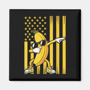 Graphic Banana American Usa Flag Dabbing Banana 4t Magnet