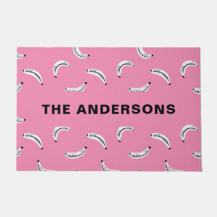 Graphic bananas - tropical fruit personalized name doormat
