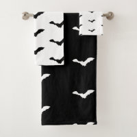 Graphic Bat Halloween Bathroom Towel Set