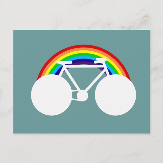 graphic bicycle & rainbow postcard (Front)