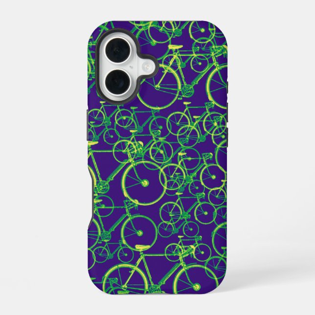 graphic bikes cool pattern iPhone 16 case (Back)