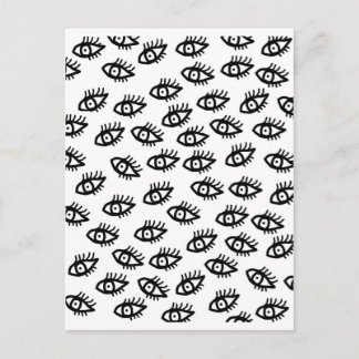 Graphic Black and White Eyes Postcard