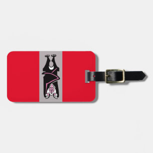  Graphic Black BAT  - Wildlife - Nature - Red Luggage Tag