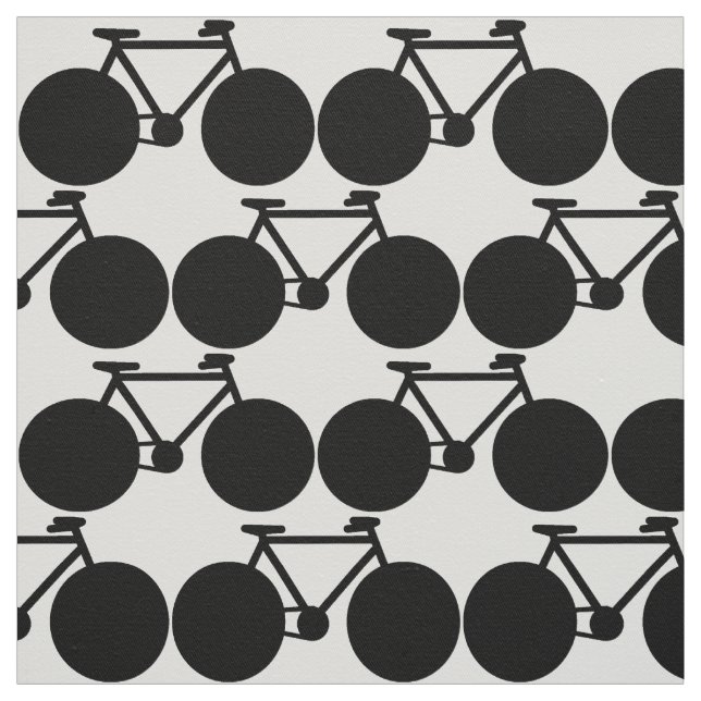 graphic black bicycles fabric (Swatch)