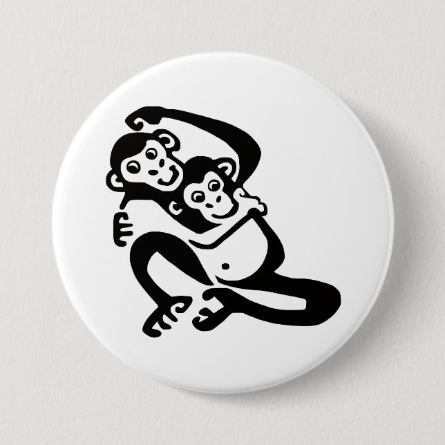Graphic BONOBO - Chimpanzee -Animal lover -Primate 7.5 Cm Round Badge (Front)