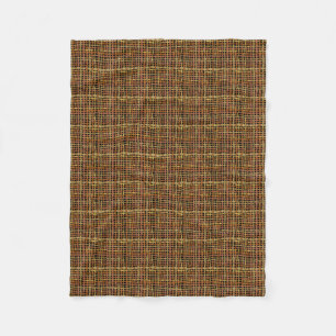 Graphic Burlap Woven Strings Red Fleece Blanket