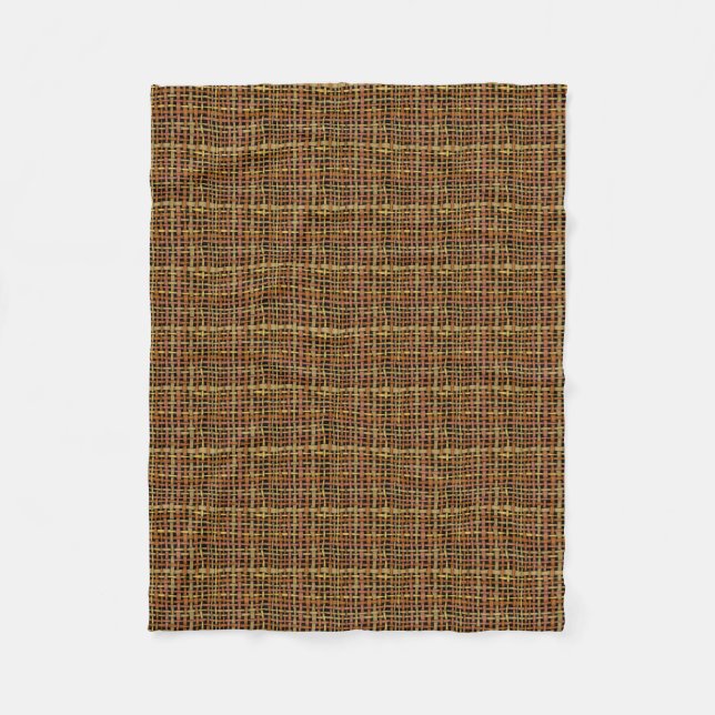 Graphic Burlap Woven Strings Red Fleece Blanket (Front)