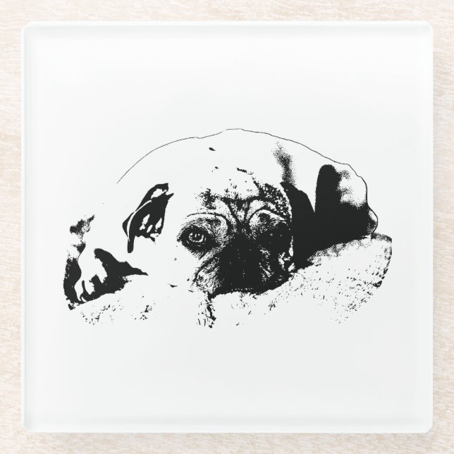 Graphic Calm, Morning Comfort Glass Coaster (Front)
