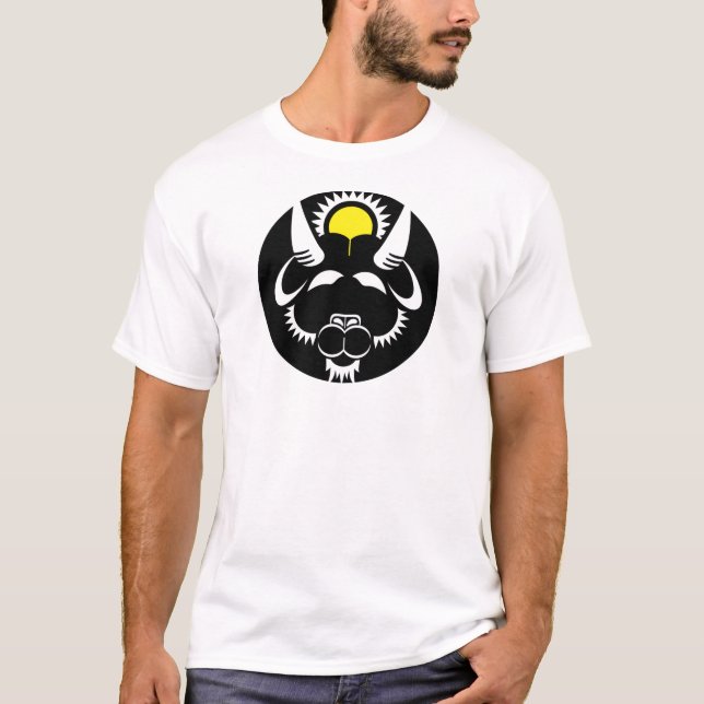 Graphic Capricorn Goat in black and white T-Shirt (Front)