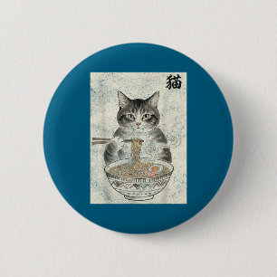 Graphic Cat Ramen Japanese Kawaii Anime 6 Cm Round Badge