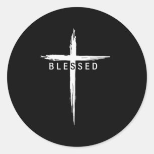 Graphic Christian Cross Jesus Christ Men Women Ble Classic Round Sticker