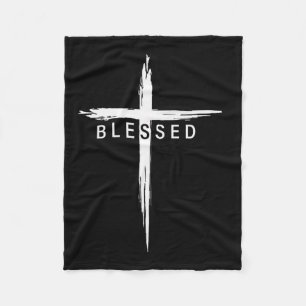 Graphic Christian Cross Jesus Christ Men Women Ble Fleece Blanket