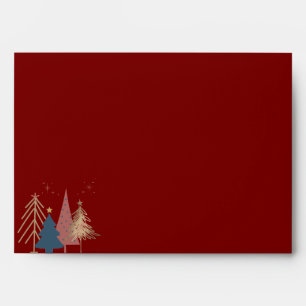 Graphic Christmas Tree Deep Red Christmas Envelope