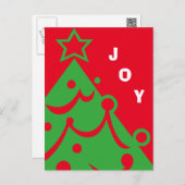 Graphic Christmas Tree Joy Holiday Postcard (Front/Back)