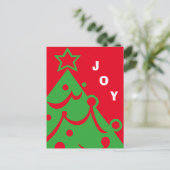 Graphic Christmas Tree Joy Holiday Postcard (Standing Front)