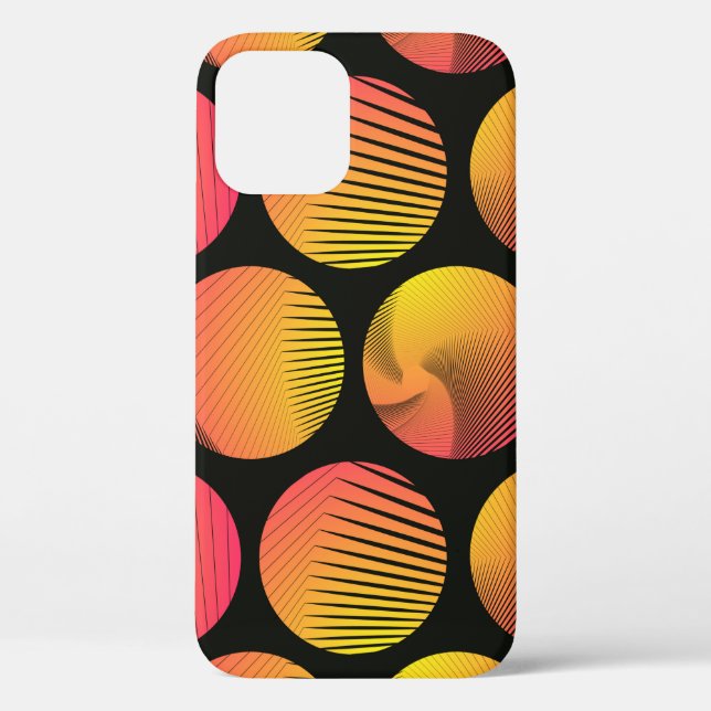 graphic circles seamless pattern in orange fire sh Case-Mate iPhone case (Back)