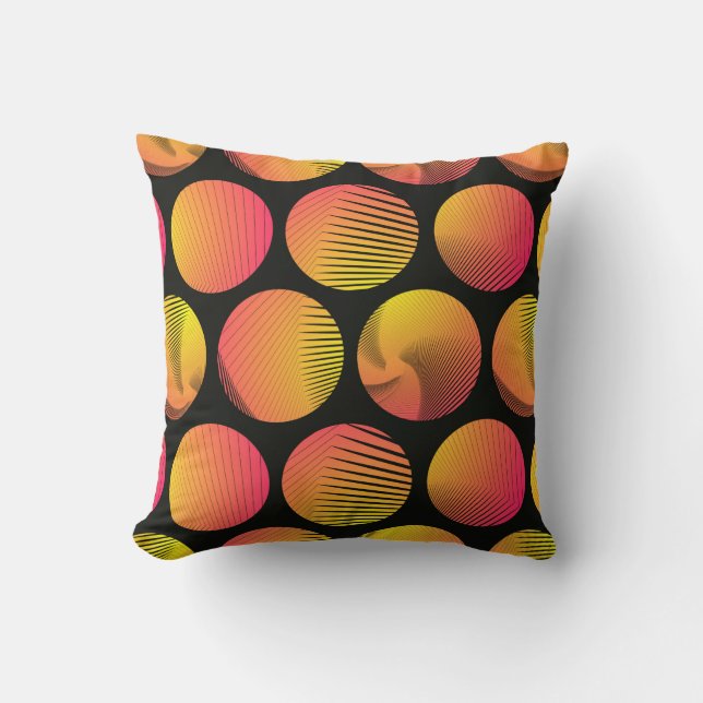 graphic circles seamless pattern in orange fire sh cushion (Front)