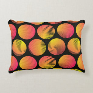 graphic circles seamless pattern in orange fire sh decorative cushion