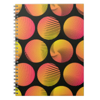 graphic circles seamless pattern in orange fire sh
